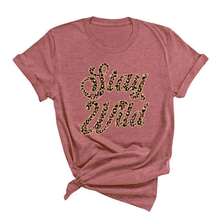 Stay Wild T Shirt Nature Adventure Graphic Outdoor Lifestyle Tee #HPTS-BLKSM-WILD - Screen Printed T-Shirt - Women’s