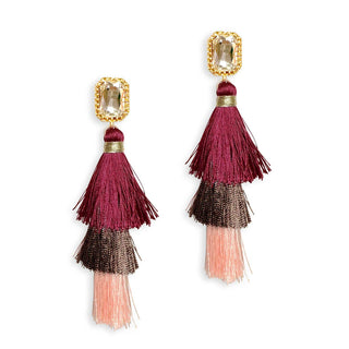 Sunset Tassel Earrings Rhinestone Colorful Statement Jewelry Gift #VLJ3003-SUN - Tassel Earrings