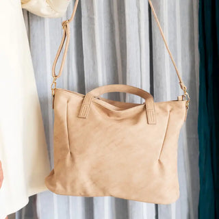 Tan Audrey Purse Faux Leather Crossbody Everyday Shoulder Handbag - Blank #M851VL-TAN