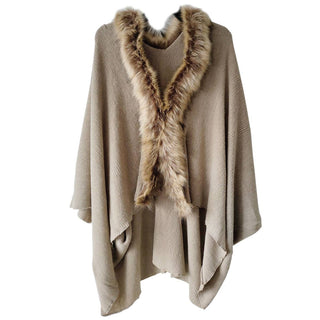 Tan Faux Fur Pippa Shawl #MS9030VL-TAN - Wrap - Women’s