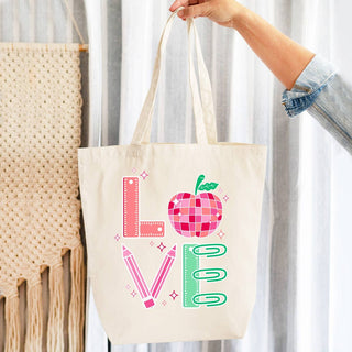 Teach Your Heart Out Large Canvas Tote #HPT2518-LVTEACH - Tote Bag - Women’s