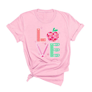 Teach Your Heart Out Teacher Love T Shirt Pink School Gift Tee #HPTS-LTPKSM-LVTEACH - Screen Printed T-Shirt - Women’s