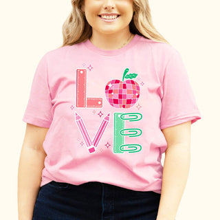 Teach Your Heart Out Teacher Love T Shirt Pink School Gift Tee #HPTS-LTPKSM-LVTEACH - Screen Printed T-Shirt - Women’s