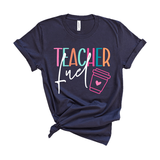 Teacher Fuel Coffee Lover Shirt Educator Gift Back To School Tee #HPTS-NAVYSM-TFUEL23