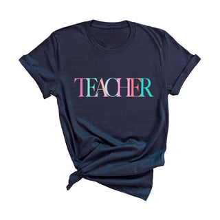 Teacher Graphic T Shirt Cute Classroom Tee Gift for Teachers Women #HPTS-WHTSM-TEACH23 - Screen Printed T-Shirt