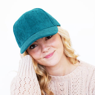 Teal Corduroy Baseball Cap - Blank #M193VL-TEALCORD - Baseball Cap - Unisex