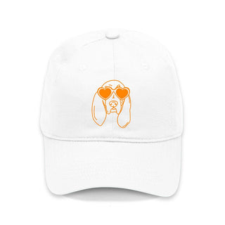 Tennessee Hound Embroidered Hat Volunteer State Baseball Cap Unisex #M190VL-WHT-HOUND - White - Baseball Cap - Women’s