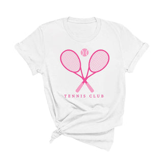Tennis Club Graphic T Shirt Tennis Player Gift Tee for Women #HPTS-HMINTSM-TENNIS23 - Screen Printed T-Shirt - Women’s