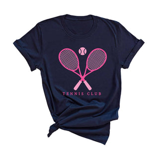 Tennis Club Graphic T Shirt Tennis Player Gift Tee for Women #HPTS-HMINTSM-TENNIS23 - Screen Printed T-Shirt - Women’s
