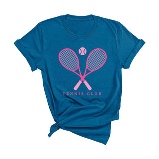 Tennis Club Graphic T Shirt Tennis Player Gift Tee for Women #HPTS-HMINTSM-TENNIS23 - Screen Printed T-Shirt - Women’s