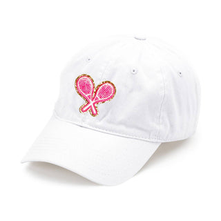 Tennis Glitter Patch Cap Sparkle Tennis Hat for Women Players #L190-PKTEN - Baseball Cap - Women’s