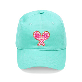 Tennis Glitter Patch Cap Sparkle Tennis Hat for Women Players #L190-PKTEN - Mint - Baseball Cap - Women’s