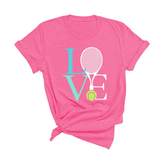 Tennis Love Graphic T Shirt Cute Tennis Player Gift Tee for Women #HPTS-DTEALSM-TLOVE24 - Screen Printed T-Shirt