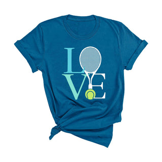 Tennis Love Graphic T Shirt Cute Tennis Player Gift Tee for Women #HPTS-DTEALSM-TLOVE24 - Screen Printed T-Shirt