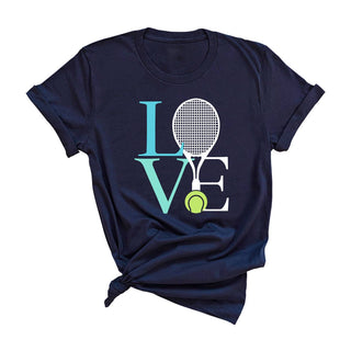 Tennis Love Graphic T Shirt Cute Tennis Player Gift Tee for Women #HPTS-DTEALSM-TLOVE24 - Screen Printed T-Shirt