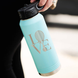 Tennis Love Teal 32oz Insulated Water Bottle #LWB32-TLOVE24-TEAL - Water Bottle