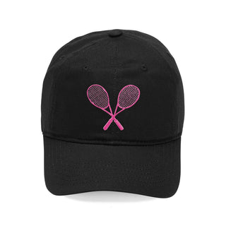 Tennis Racket Embroidered Hat Court Sports Baseball Cap Unisex #M190-TENNIS - Black - Baseball Cap - Women’s