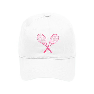 Tennis Racket Embroidered Hat Court Sports Baseball Cap Unisex #M190-TENNIS - White - Baseball Cap - Women’s