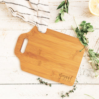 Thankful for Life Cutting Board Bamboo Charcuterie Hostess Gift #LCB896-THANK24 - Cutting Board
