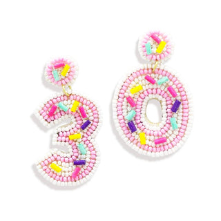 Thirty Flirty Thriving Earrings Beaded 30th Birthday Gift for Her #VLJE6089-30 - Dangle Earrings