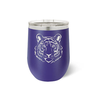 Tiger Tumbler 12oz Insulated Cup Game Day School Spirit Gift #TWB12-TIGER-NAVY - Purple - Insulated Mug/Tumbler