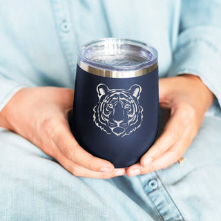 Tiger Tumbler 12oz Insulated Cup Game Day School Spirit Gift #TWB12-TIGER-NAVY - Insulated Mug/Tumbler