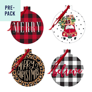 Tis the Season Ornament 4 pc Set #SO-RD4-LPRD23 - Ornament Set
