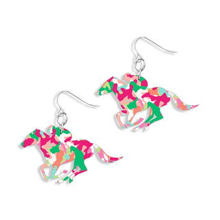 Tootie Fruity Derby Earrings Horse Jockey Kentucky Race Day Jewelry #ACE-300SV-DERBY-FRT - Dangle Earrings