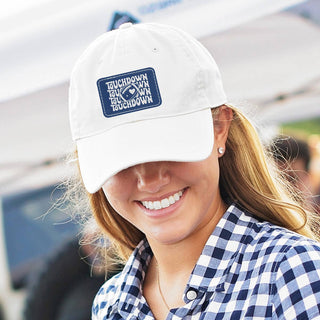 Touchdown Football Baseball Cap Game Day Hat for Men and Women #L190-WHT-P109-TD24 - Baseball Cap - Women’s