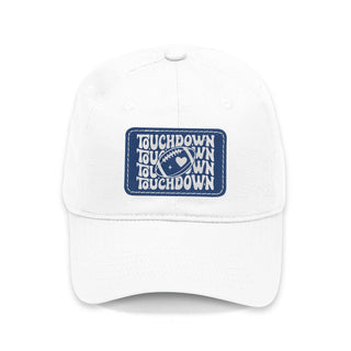 Touchdown Football Baseball Cap Game Day Hat for Men and Women #L190-WHT-P109-TD24 - White - Baseball Cap - Women’s