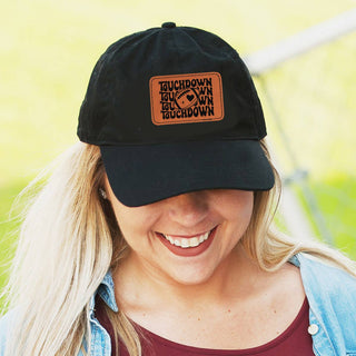 Touchdown Football Baseball Cap Game Day Hat for Men and Women #L190-WHT-P109-TD24 - Baseball Cap - Women’s