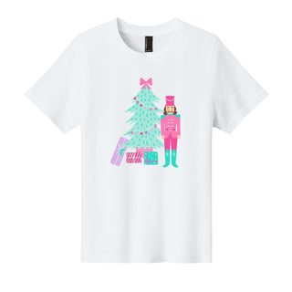 Tree and Nutcracker Kids Christmas T-Shirt Graphic Tee for Boys & Girls #TSY54-NUTCRTREE - Shirt - Kids