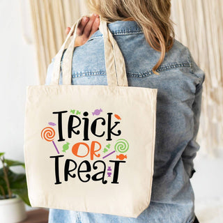Trick Or Treat Small Canvas Tote #HPT2515-TREAT - Tote Bag - Kids
