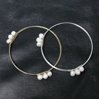Triple Pearl Bangle Bracelet - Natural Pearls #VLJB33PEARL - Pendant/Charm Necklace