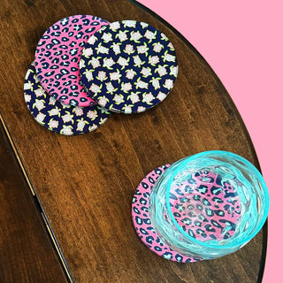 Turtally Cool Cork Back Coaster 4 Pce Set Sea Turtle Coastal Home Decor Gift #ACS-TURLPRD - Coasters