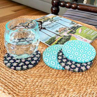 Turtle Bay Cork Back Coaster 4 Pce Set Coastal Sea Turtle Home Decor Gift #ACS-TURIKAT - Coasters