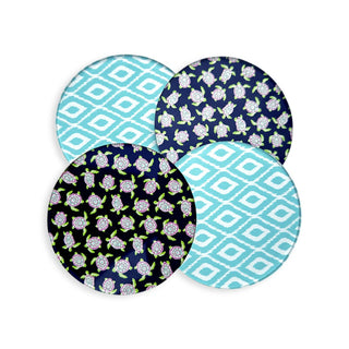 Turtle Bay Cork Back Coaster 4 Pce Set Coastal Sea Turtle Home Decor Gift #ACS-TURIKAT - Coasters