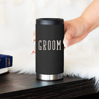 Groom Black Slim Can Beverage Holder