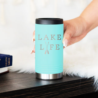 Lake Life Teal Slim Can Beverage Holder