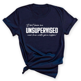 Unsupervised Funny Shirt Humorous Graphic Tee for Everyday Wear (W) #HPTS43-UNSUPER-W - Small / Navy - Screen Printed
