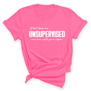 Unsupervised Funny Shirt Humorous Graphic Tee for Everyday Wear (W) #HPTS43-UNSUPER-W - Small / Pink - Screen Printed