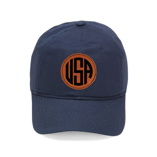 USA Leather Patch Hat Patriotic Adjustable Cotton Baseball Cap for Summer #L190-P302-USA - Navy - Baseball Cap - Women’s