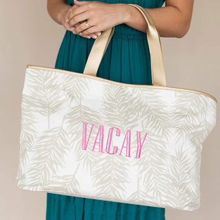 Vacay Coconut Palms Ally Tote Coastal Beach Canvas Shoulder Bag #M731VL-COCO-VACAY - Tote Bag - Women’s