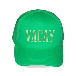 Vacay Kelly Green Trucker Hat Beach Vacation Mesh Cap Unisex #M197VL-KGRN-VACAY - Trucker Hat - Women’s