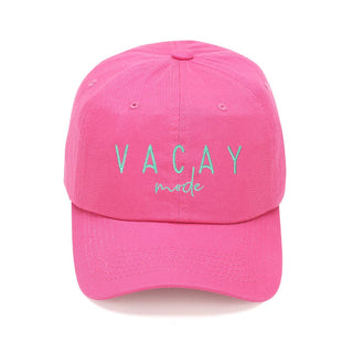 Vacay Mode Embroidered Hat Beach Vacation Baseball Cap for Women #M190VL-VAC23 - Hot Pink - Baseball Cap - Women’s