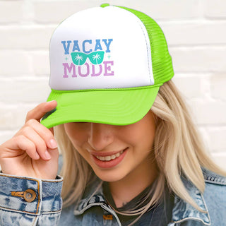 Vacay Mode Trucker Hat Beach Vacation Mesh Cap for Women #L197-HTVACAY - Trucker Hat - Women’s