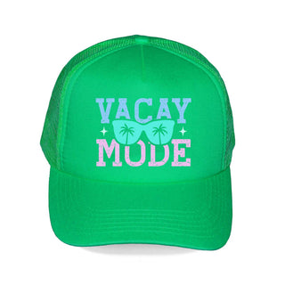 Vacay Mode Trucker Hat Beach Vacation Mesh Cap for Women #L197-HTVACAY - Kelly Green - Trucker Hat - Women’s