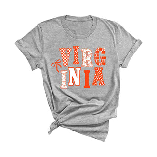 Virginia State Graphic T Shirt Southern Travel Tee for Men and Women #HPTS-NAVYSM-VA24 - Light Grey / Small - T-Shirt