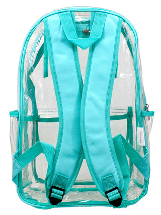 Viv&Lou® 17’’ Clear Backpack Mint Trim Stadium Approved School Book Bag #BPC223-MINT-VLM