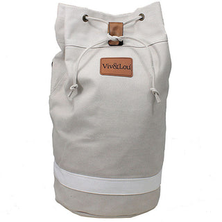 Viv&Lou® 20’’ Tall White Canvas Duffle Bag Weekender Travel Gym Overnight Tote #MB3768W-VL